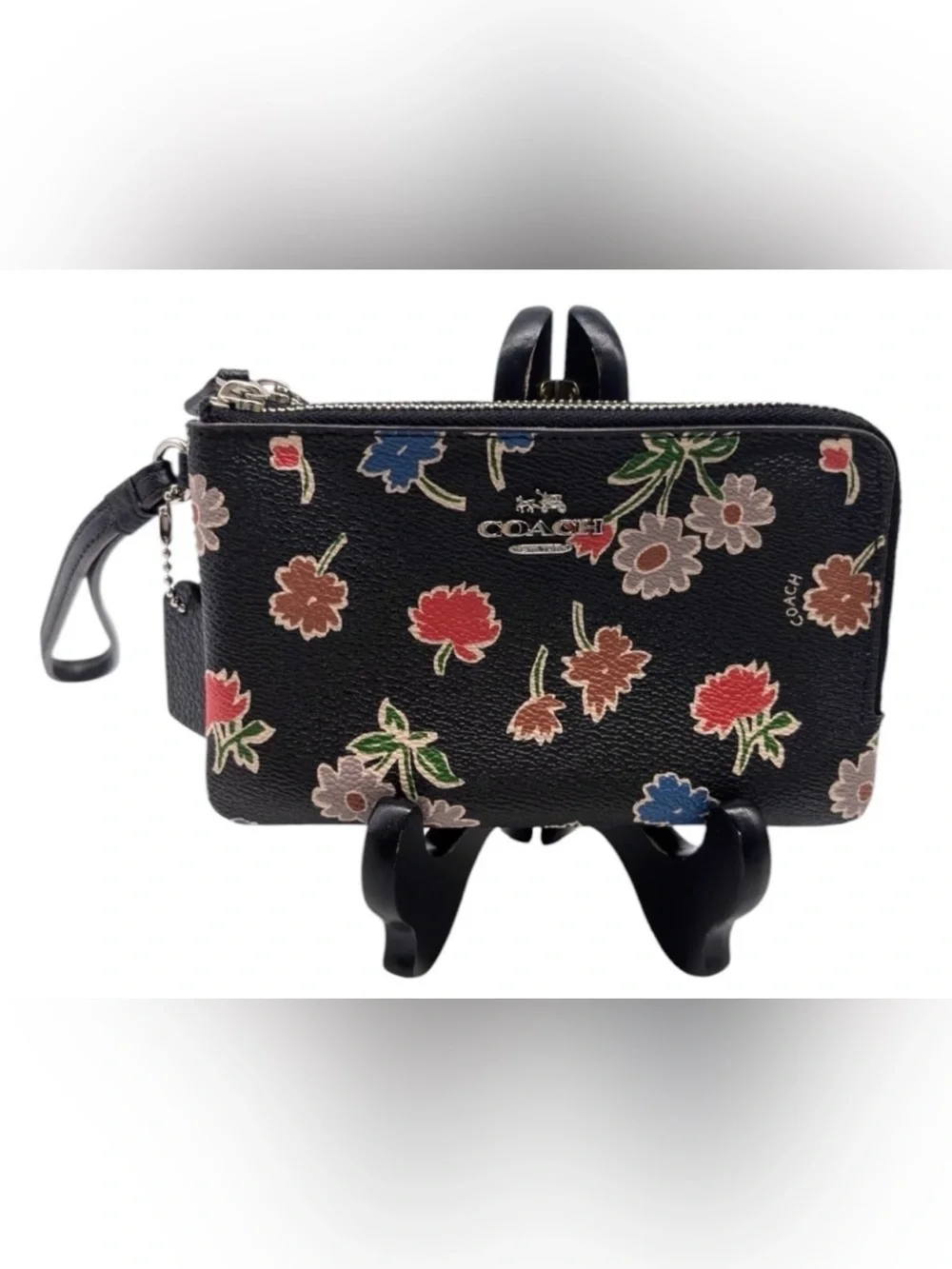 Coach Double Corner Zip Wristlet, In Floral